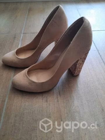 Tacones Gamuza Nude - Imagen 3