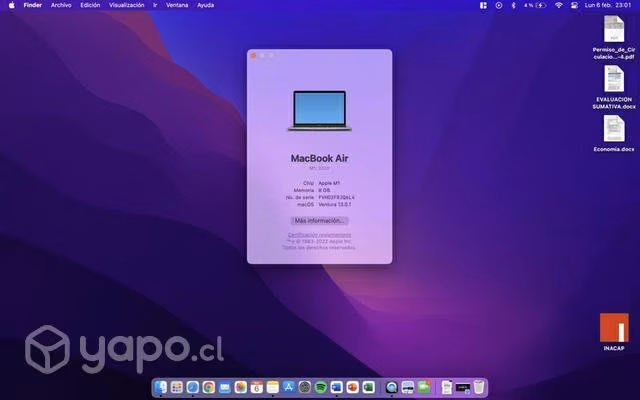 Macbook Air M1 256gb