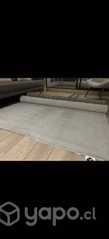 Alfombra Lana zig zag Gris