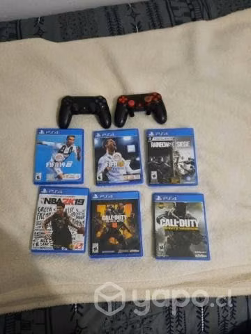 Ps4 slim 500gb + 6 juegos y 2 controles