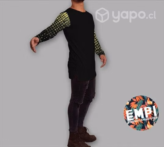 Polera Larga | RECTA CORTES LATERALES bi-colores