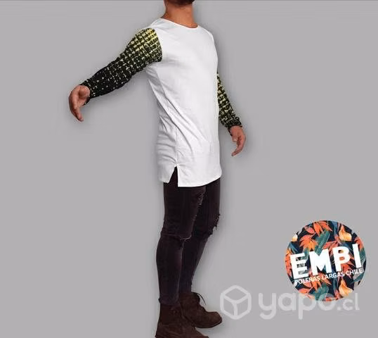 Polera Larga | RECTA CORTES LATERALES bi-colores