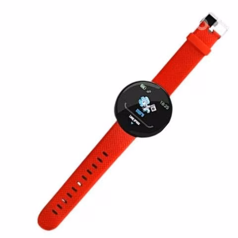 Reloj Smart Band Carga USB Redondo Rojo
