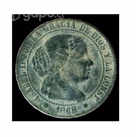 Moneda de España, 1/2 céntimo de escudo, 1868
