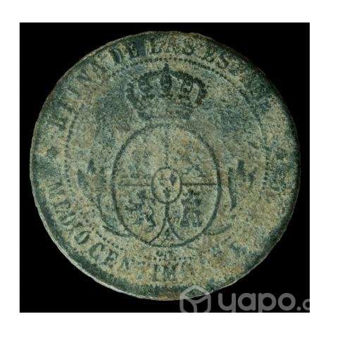 Moneda de España, 1/2 céntimo de escudo, 1868 - Imagen 2