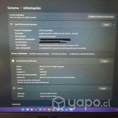 Notebook ASUS TUF Gaming F15 2022 16GB RAM - Imagen 3
