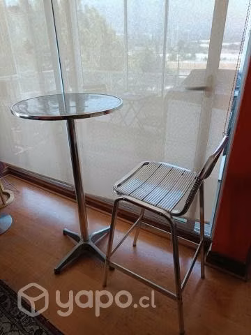 Mesa + Silla Metálicas Altas