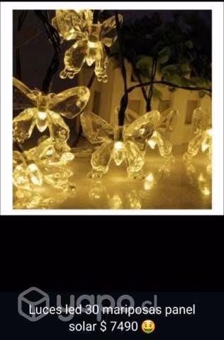 Luces led 30 mariposas panel solar