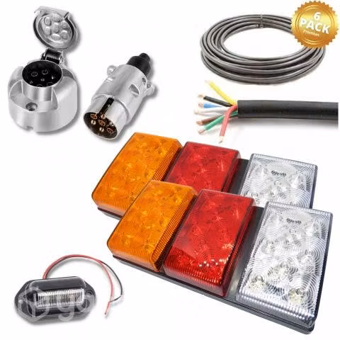 Foco Trasero Led 12v Carro Arrastre Cable 10 Mts L