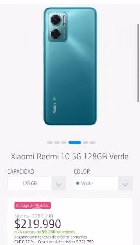 Celular Xiaomi Redmi 10 5G 128GB verde