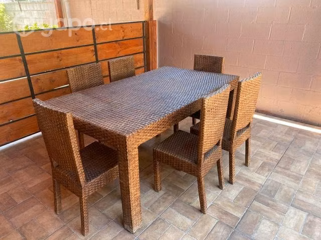 Comedor terraza mimbre