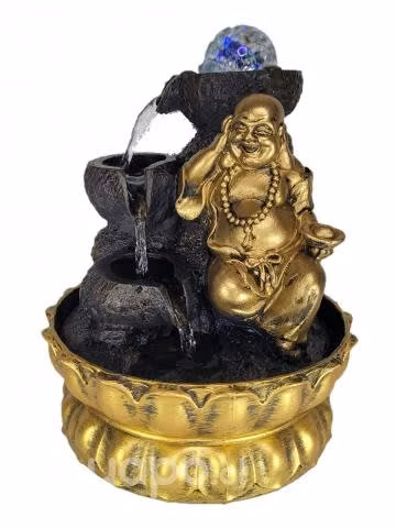 Fuente De Agua Buda Sonriente Hotei 3 Vasijas 23 C
