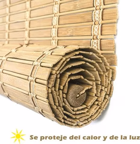 Cortinas persiana roller enrollable madera bambu