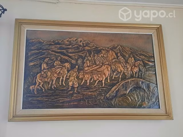 Cuadro de cobre repujado