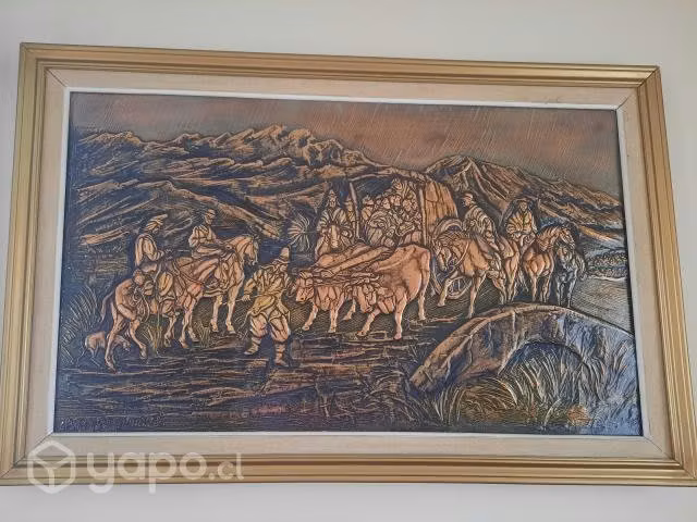 Cuadro de cobre repujado