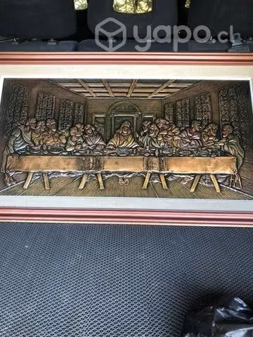Cuadro de la última cena elaborado en cobre