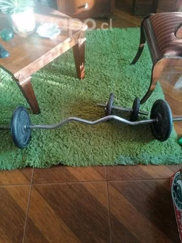 Barra W con 20kg y mancuerna con 10kg