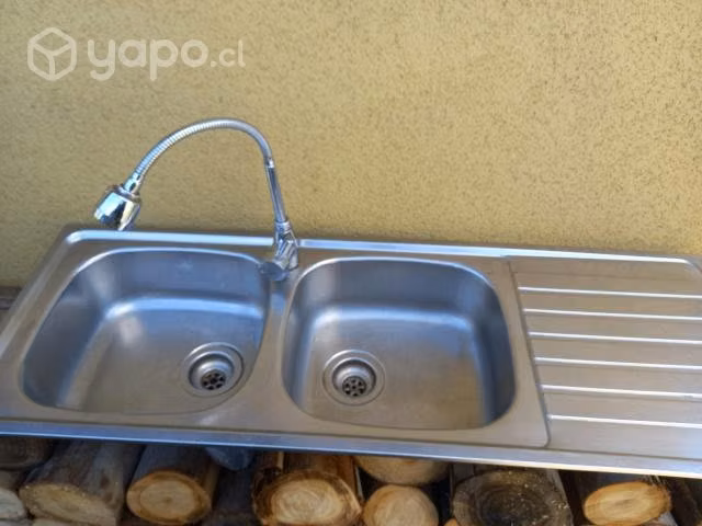 Lavaplatos doble con llave flex 360