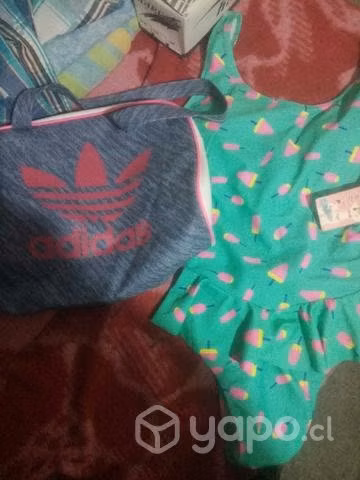 Bolso adidas nuevo un traje baño niña y cintillos