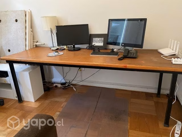 Mesa madera base fierro