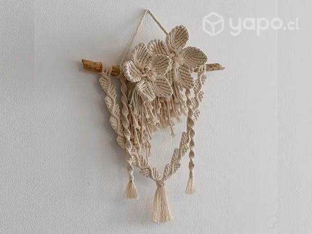 Mural De Macramé Flores - Artesanal, envío gratis