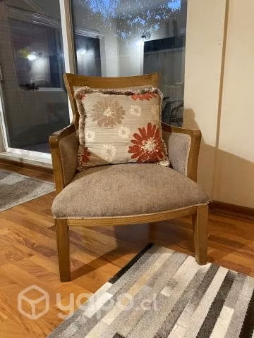 Sillón de madera nativa más sitial