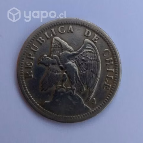 Moneda Chilena Antigua 1Peso (1933) - Imagen 2
