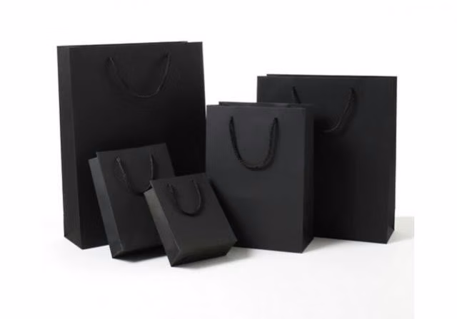 Bolsa Kraft Negra 20x15x6 Cm. (docena)