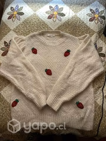Chaleco sweater MANGO frutillas