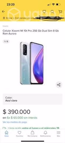 Celular Xiaomi Mi 10T Pro 5G Dual SIM 256 GB azul