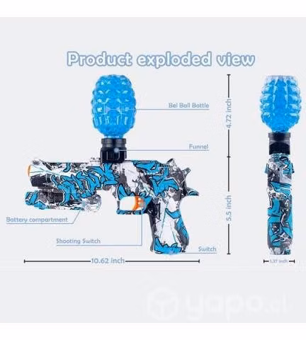 Lanzador de balas hidrogel glock