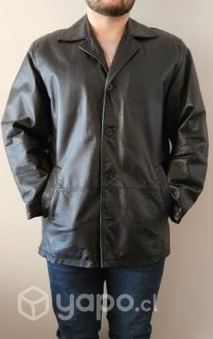 Chaqueta Cuero Negro 4 Botones - Imagen 2