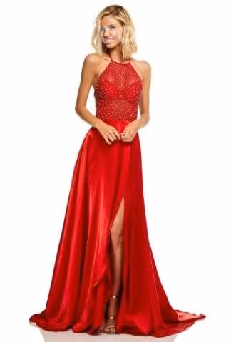 Vestido de gala rojo xs