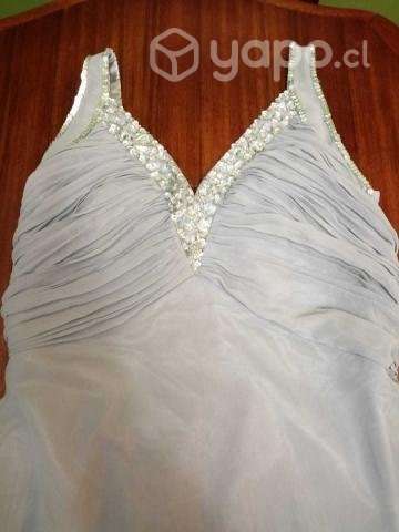 Vestido de gala plateado - Imagen 4