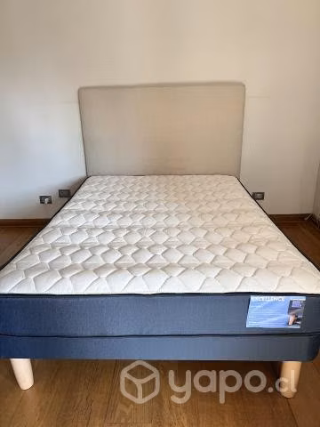 Cama CIC 135x190 + respaldo de lino