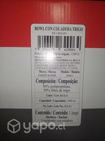Bowl con coladera de trigo Avon - Imagen 3