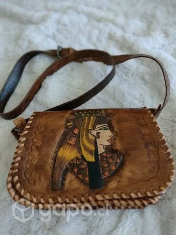 Cartera de cuero hecha a mano artesanos egipcio