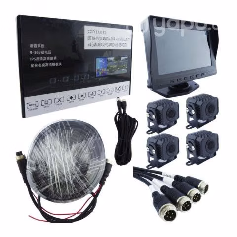 Kit 4 Camaras Seguridad Camion DVR 7" HD