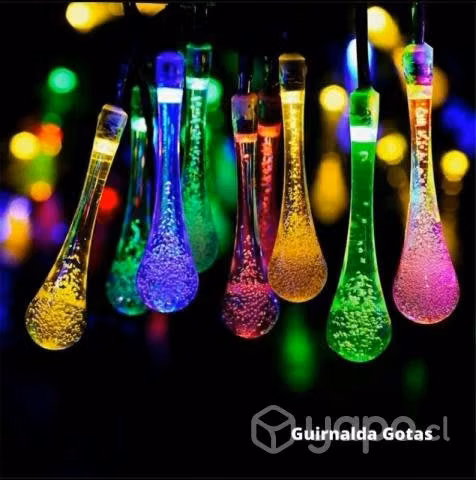 Pack 2 Luces Navideñas 30led Gotas Guirnalda Solar