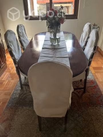 comedor ovalado con 6 sillas