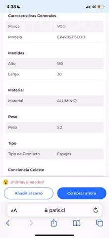 Espejo nuevo