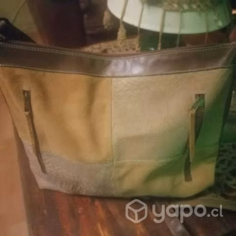 Cartera cuero/gamuza, hecho en chile