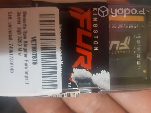 Memoria ram 8Gb ddr4 fury al 100%