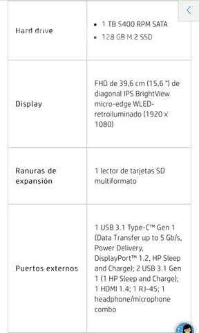 Notebook hp pavilion 15 cw0005la - Imagen 6