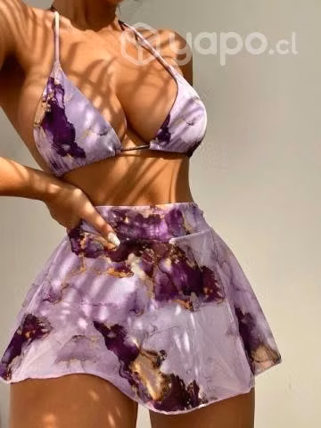 Bikini tie die rosa, incluye pareo