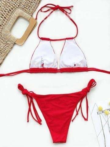 Bikini rojo liso, nuevo - Imagen 3