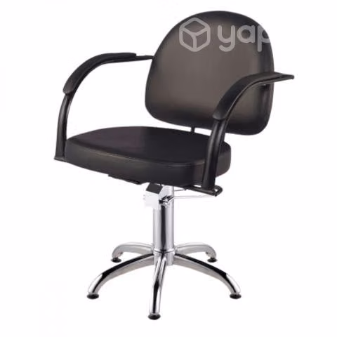 Silla de peluqueria en cuero negro