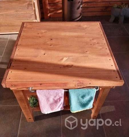 Mesa Isla de Cocina Rustica 85x85x75