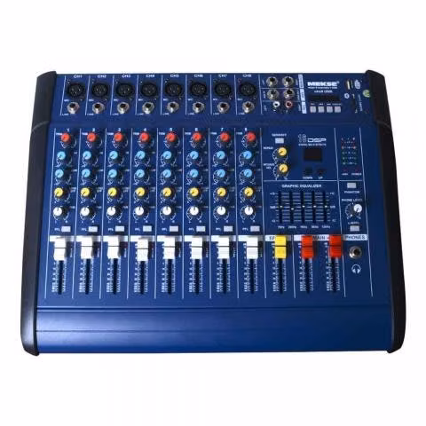 Consola Power Mixer 8Canales, Bluetooth + USB