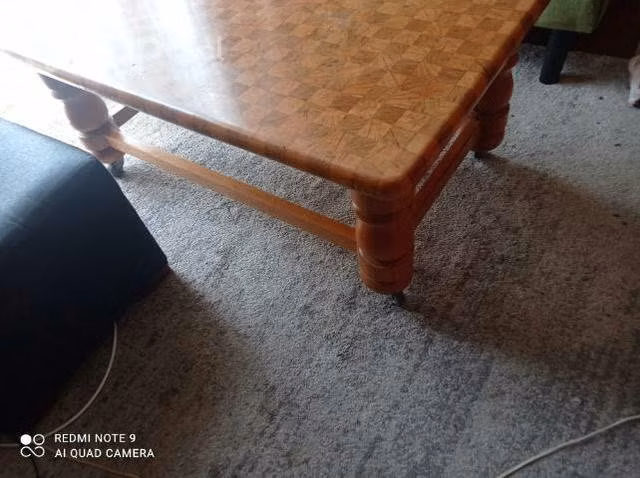 Mesa de centro exclusiva cuadros ajedrez - Imagen 5